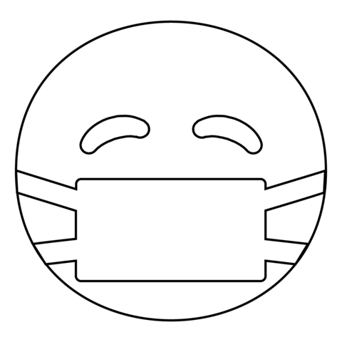 Face with medical mask emoji coloring page free printable coloring pages