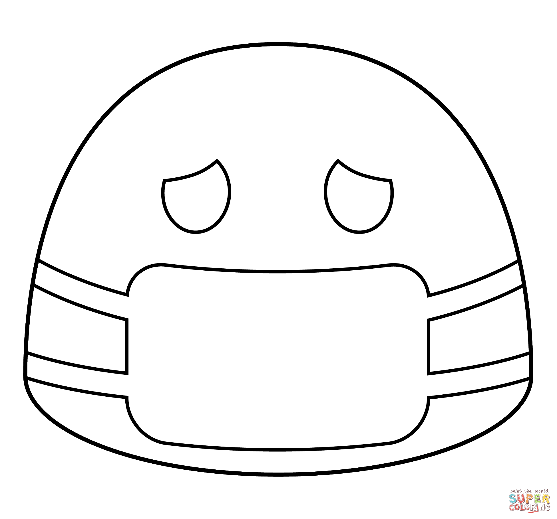 Face with medical mask emoji coloring page free printable coloring pages