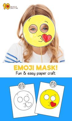 Kiss emoji printable mask template emoji craft emoji party emoji