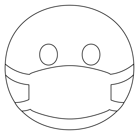 Face with medical mask emoji coloring page free printable coloring pages