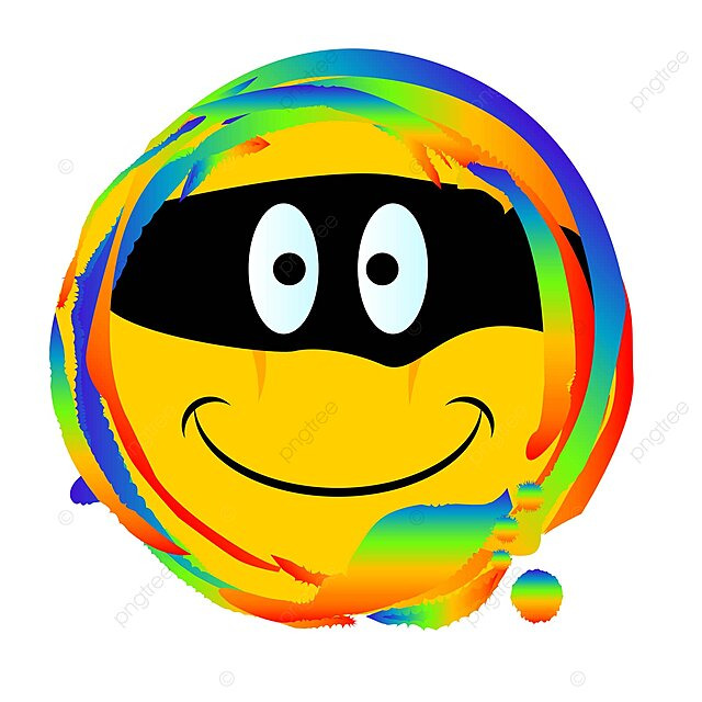 Colorful emoji rings featuring smiling face and black mask of protection photo background and picture for free download