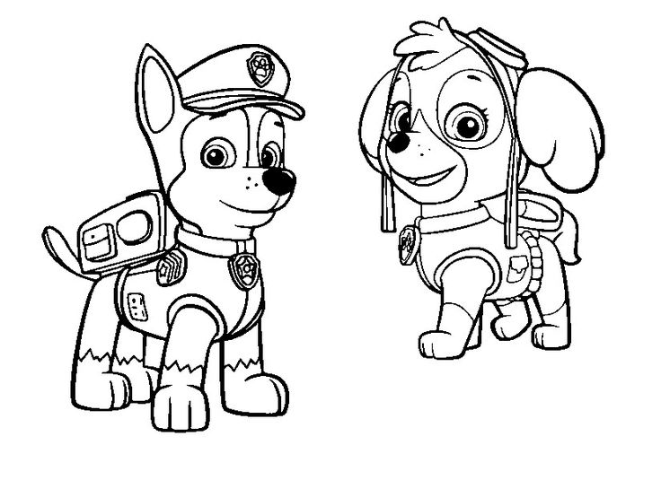 Stella and chase paw patrol coloring paw patrol coloring pages paw patrol christmas