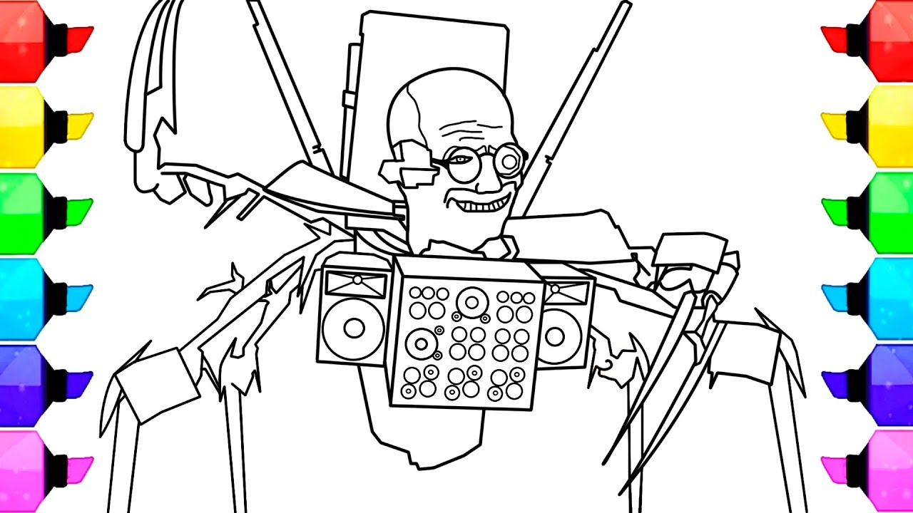 Skibidi toilet new coloring pages how to color upgraded scientist skibidi toilet fro episode