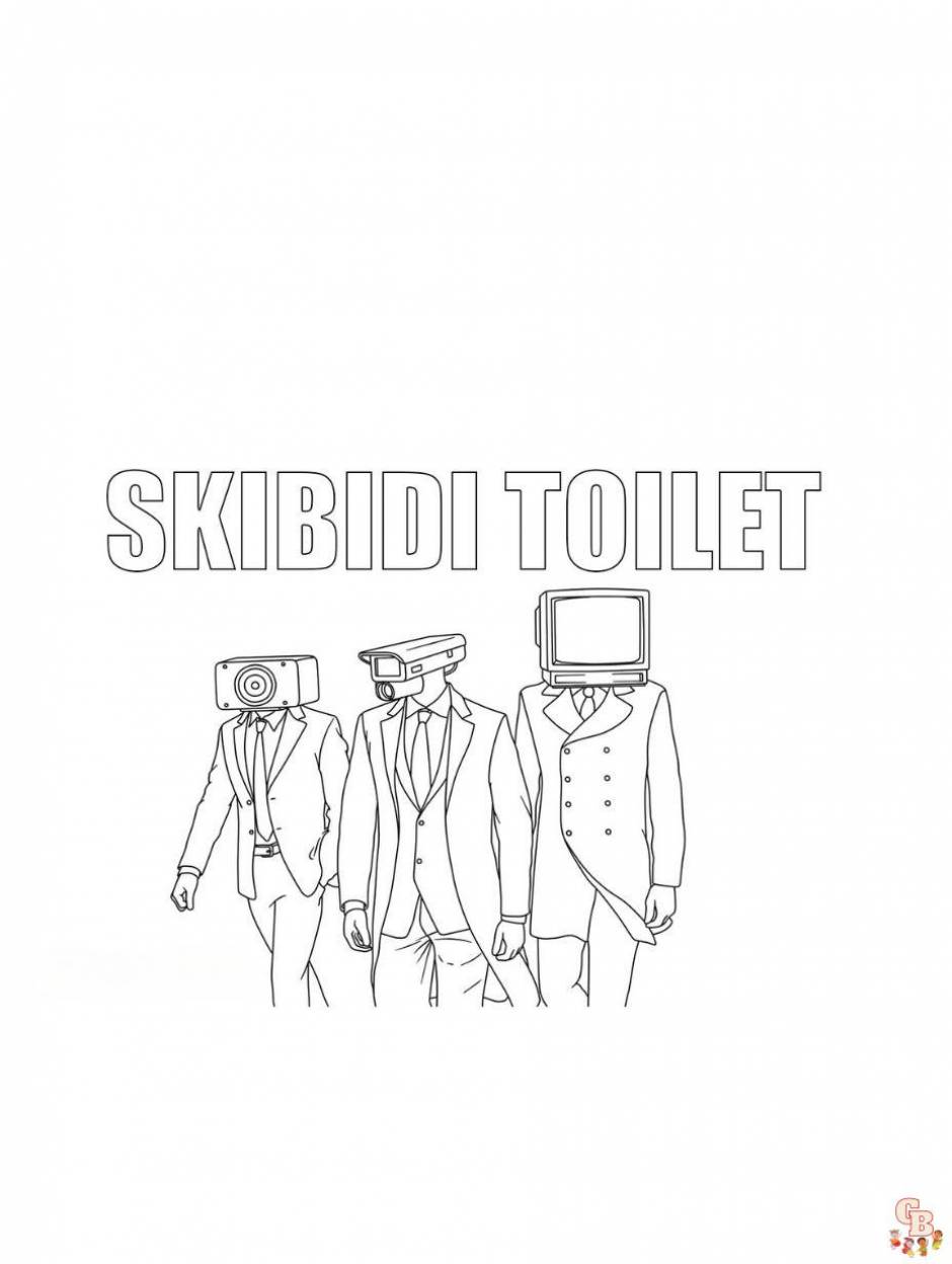 Free printable skibidi toilet coloring pages