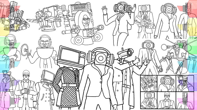 Skibidi toilet coloring pages how to color all new bosses from skibidi toilet