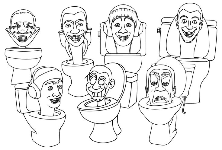 Skibidi toilet coloring pages