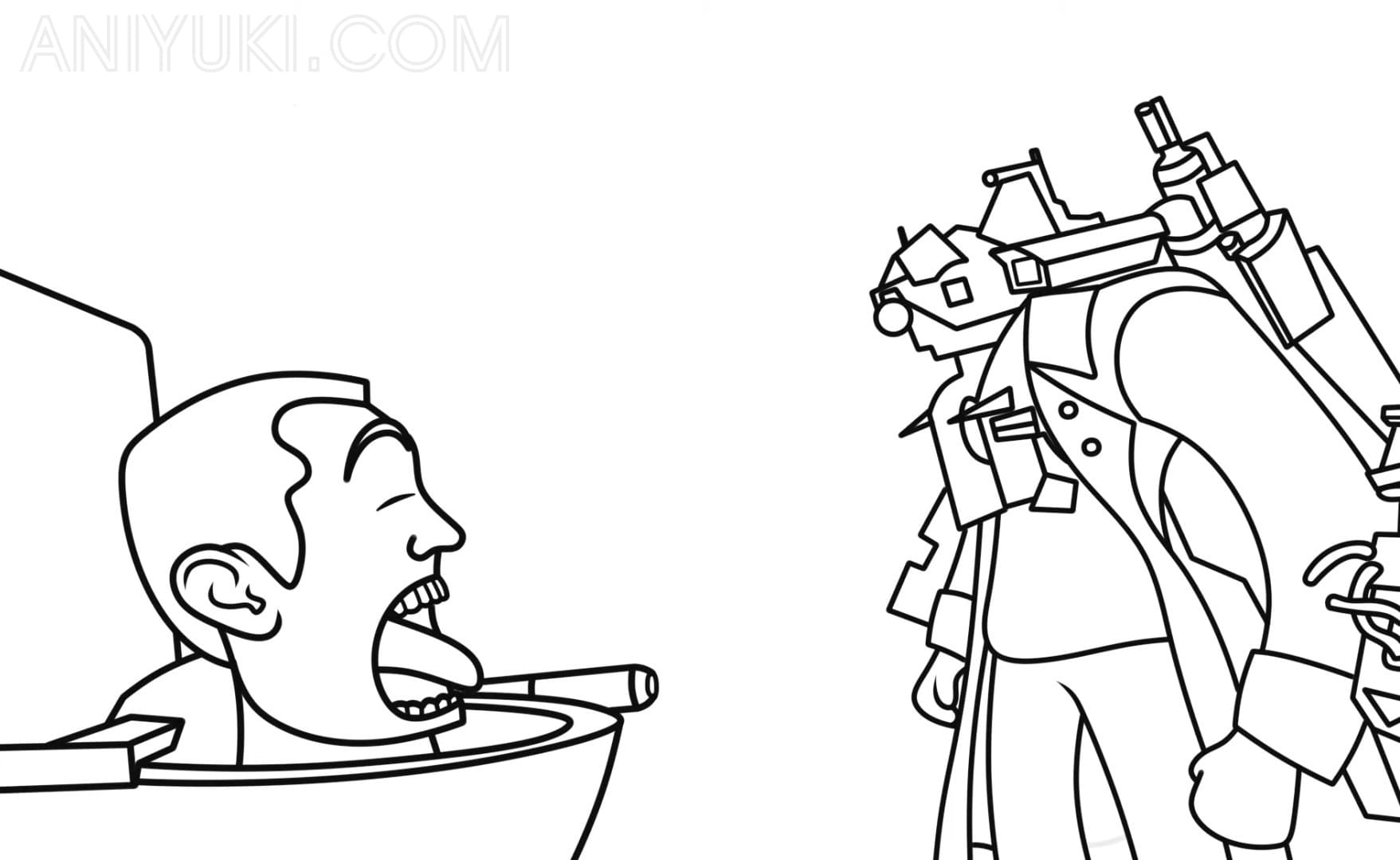 Skibidi toilet coloring pages