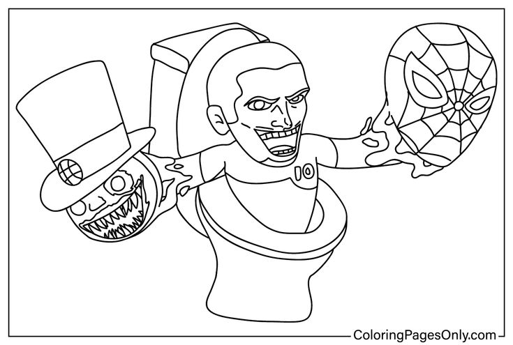 Ben skibidi toilet coloring pages