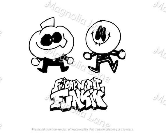 Friday night funkin fnf skid and pump svgpngjpg files download cricut silhouette