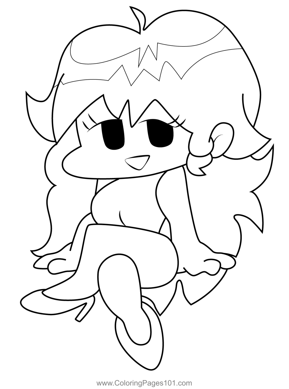 Girlfriend friday night funkin coloring page for kids