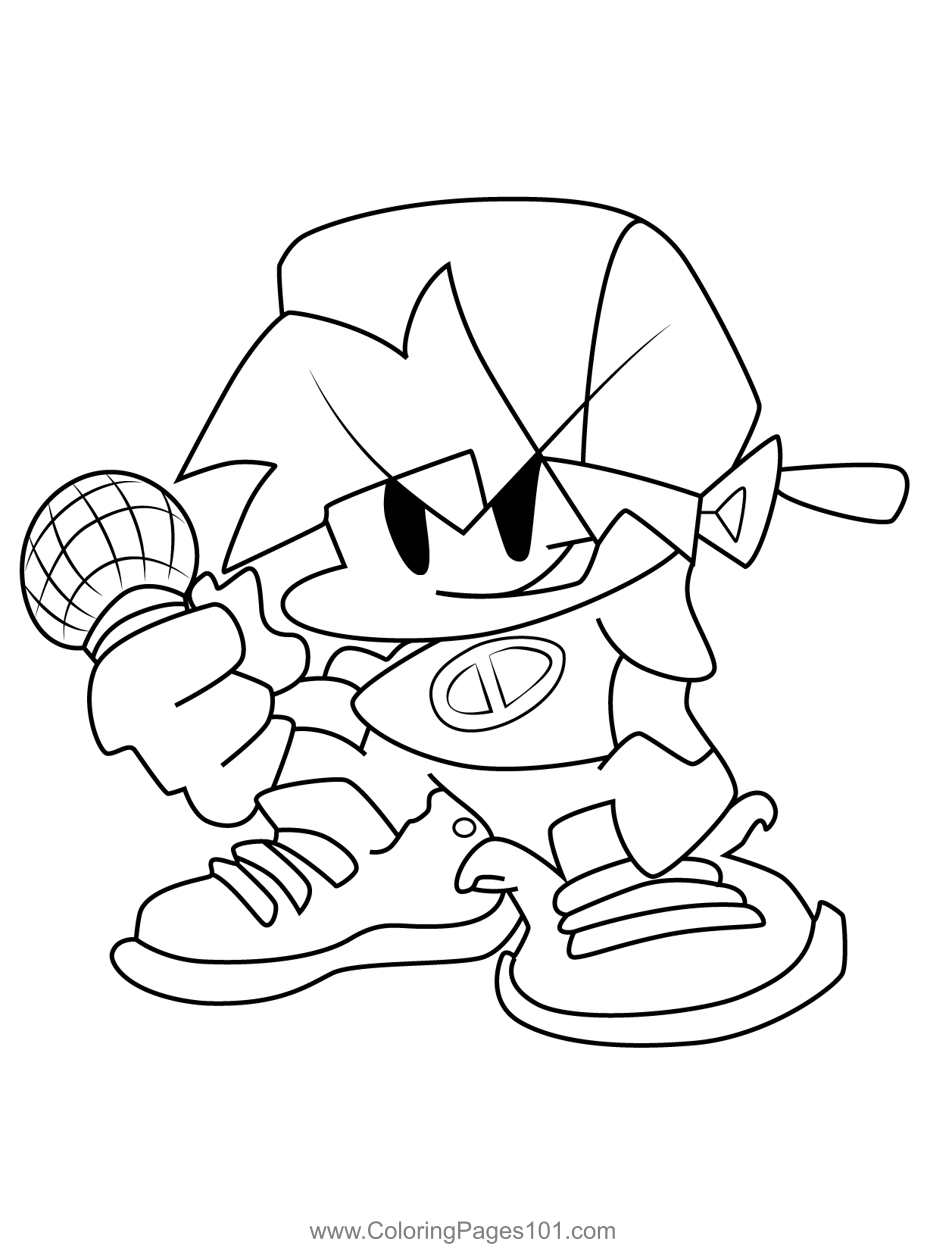 Boyfriend friday night funkin coloring page for kids