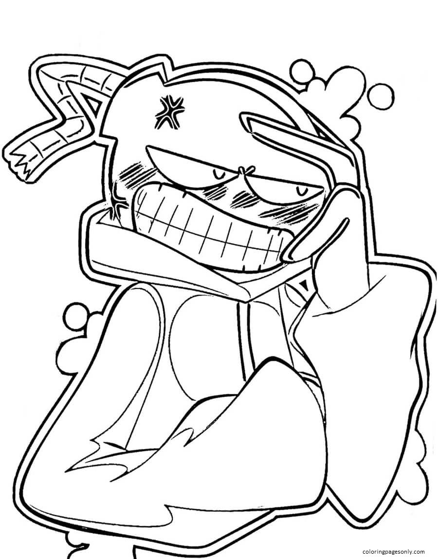 Skid and pump friday night funkin coloring page