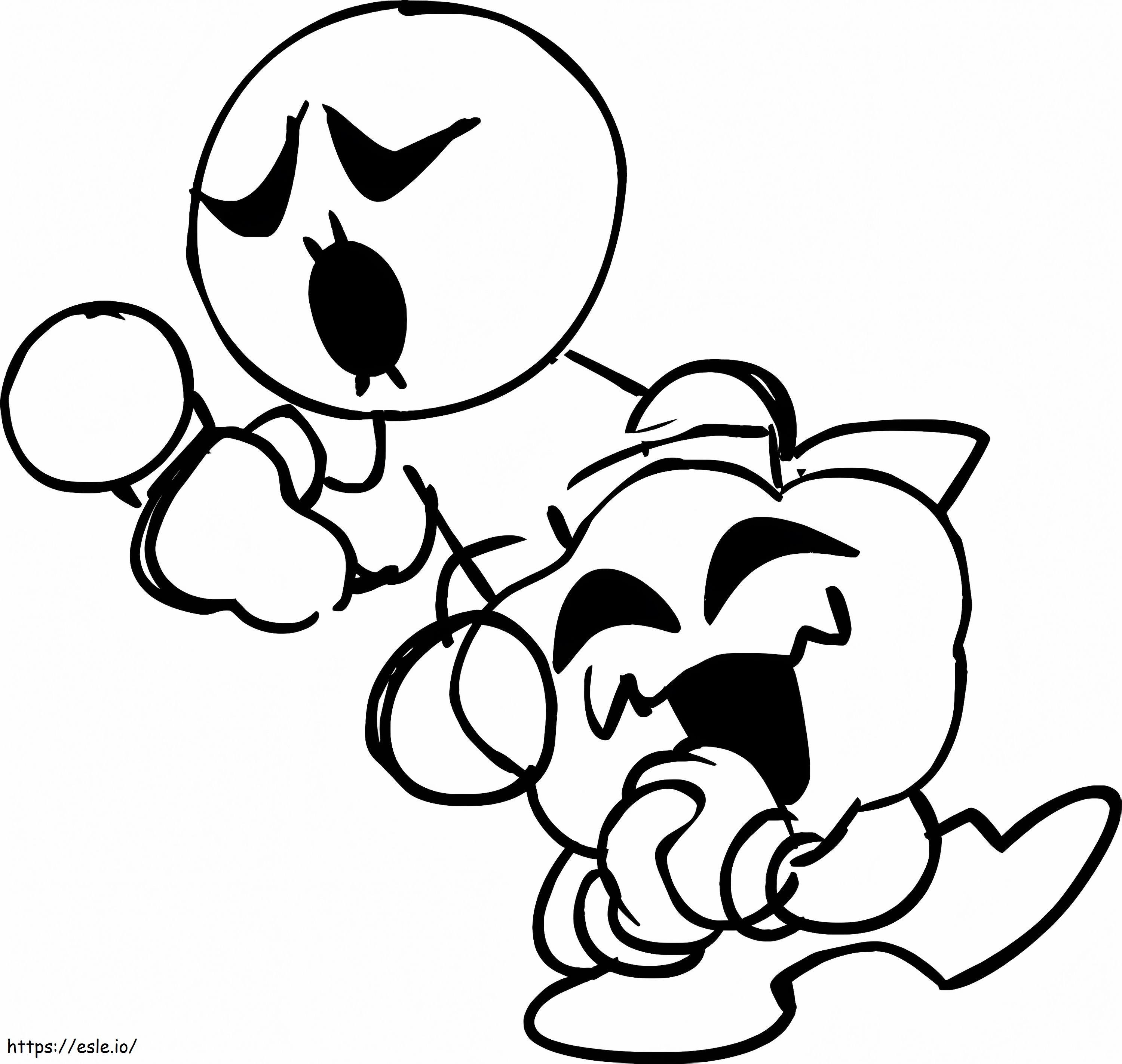 Skid and pump friday night funkin coloring page