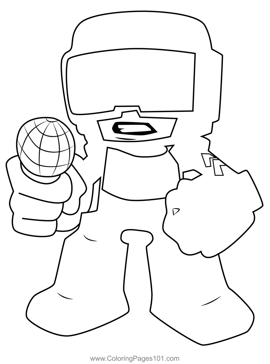 Tankman friday night funkin coloring page for kids