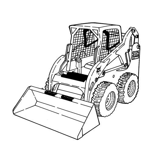 Bobcat skid steer coloring pages sketch coloring page coloring pages tractor coloring pages truck coloring pages