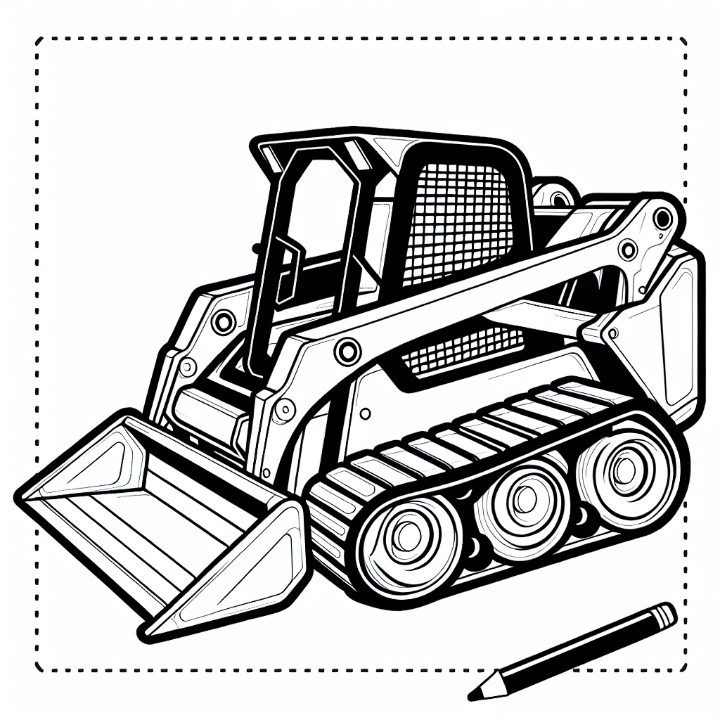 Bobcat skid steer coloring pages