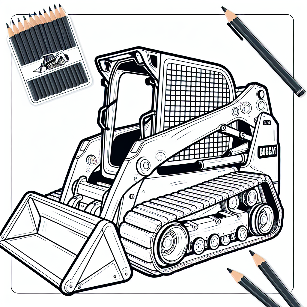 Bobcat skid steer coloring pages