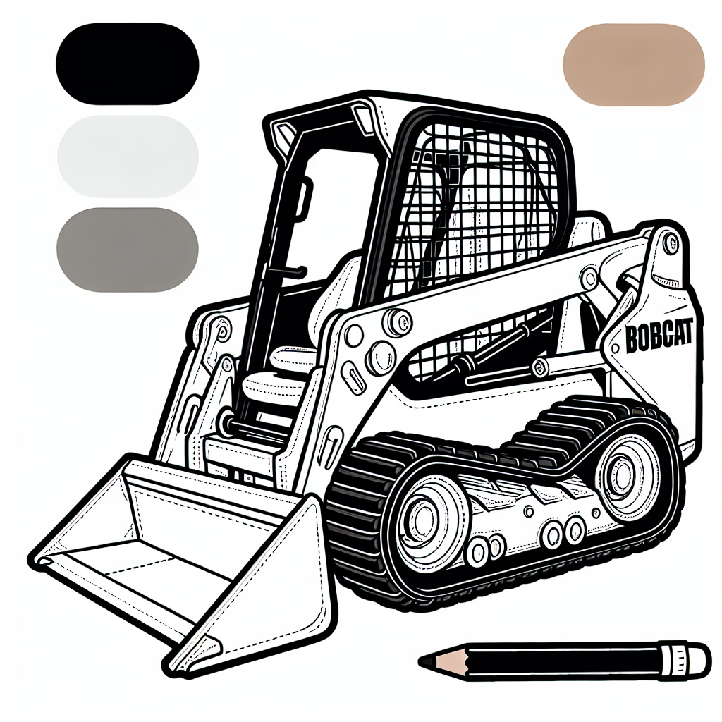 Bobcat skid steer coloring pages