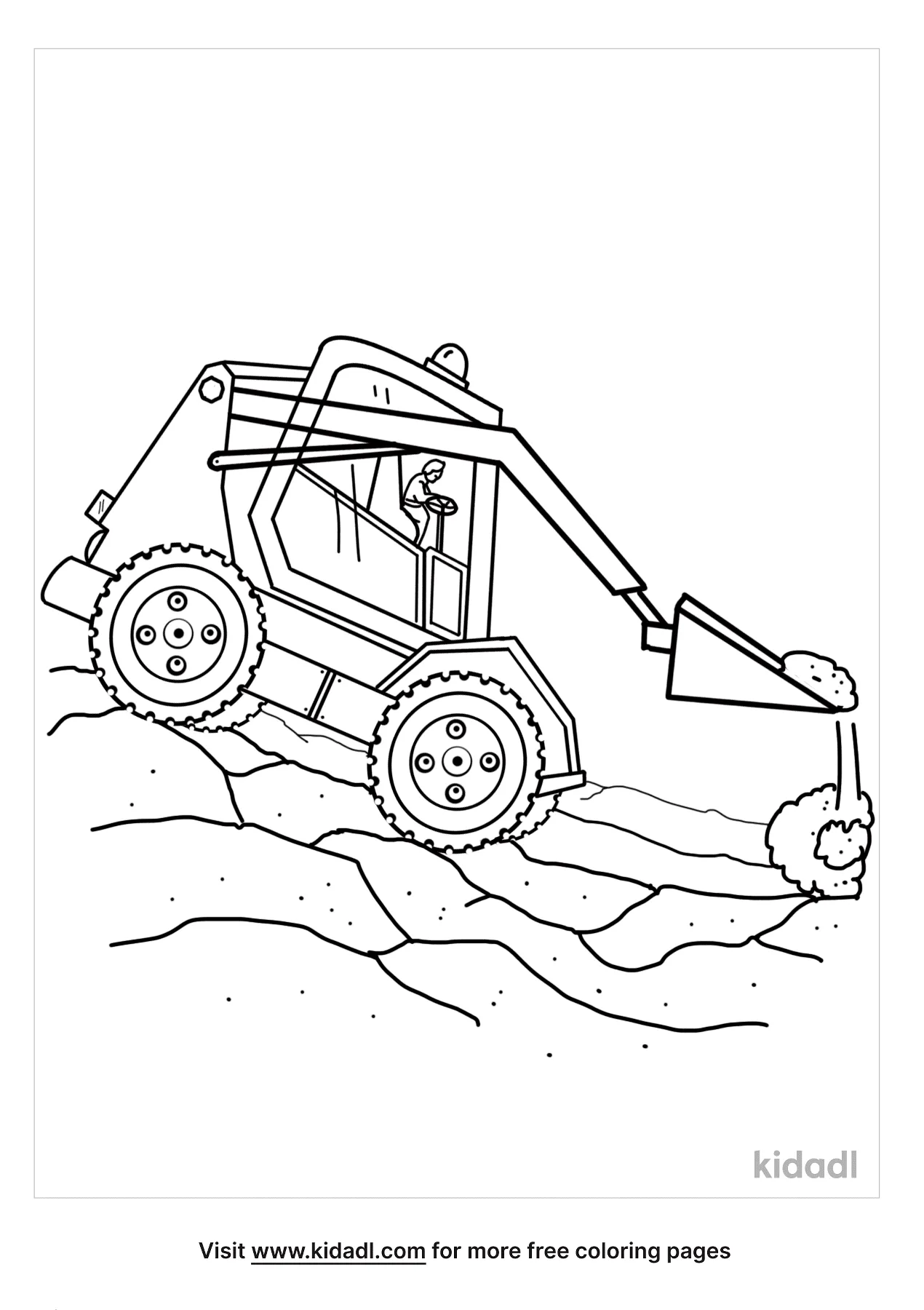 Free skid steer coloring page coloring page printables