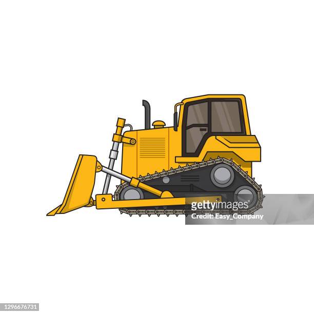 Bulldozer skid steer front loader construction site vehicle equipment machine only black and white for coloring page children book high