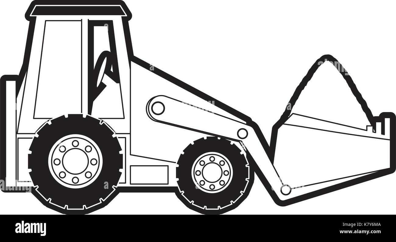 Skid steer loader vector illustration stock vector image art