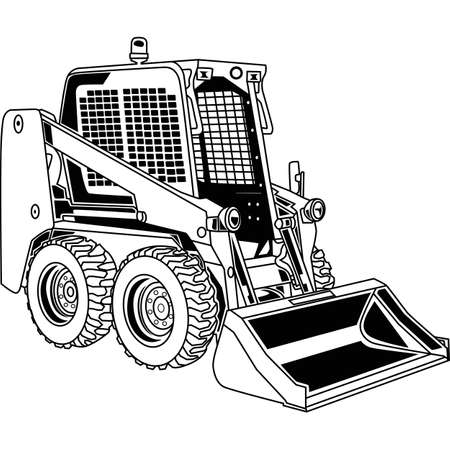 Skid loader detailed vector clipart