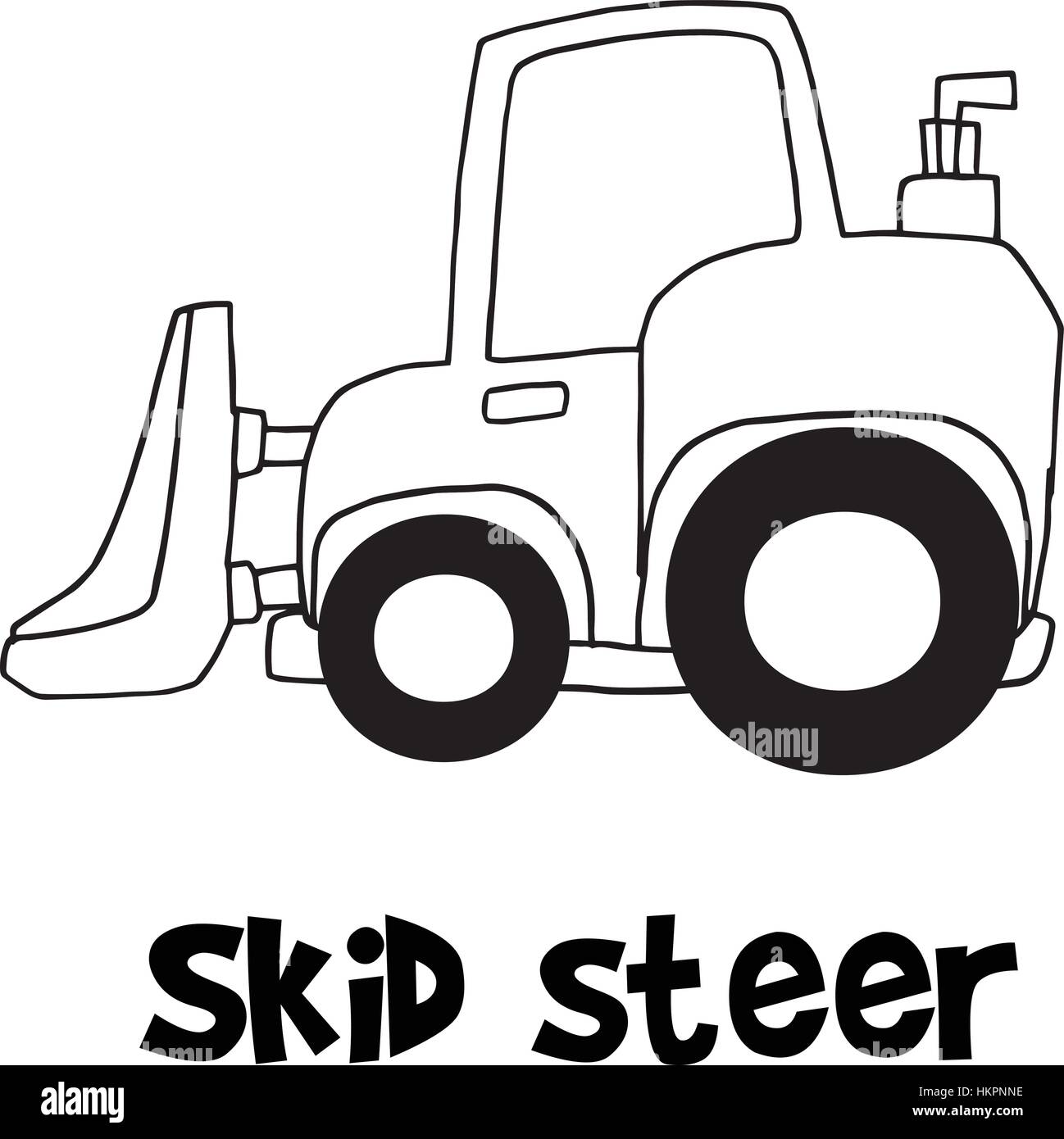 Hand draw of skid steer stock vector image art