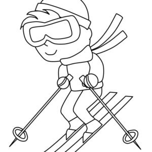 Skiing coloring pages printable for free download