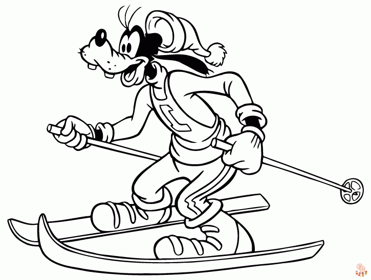 Skiing coloring pages free printable sheets for kids