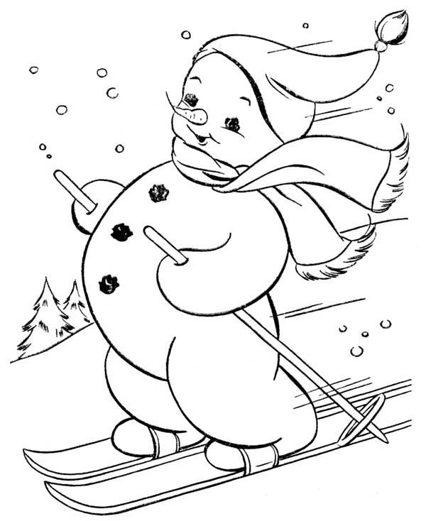Skiing coloring pages
