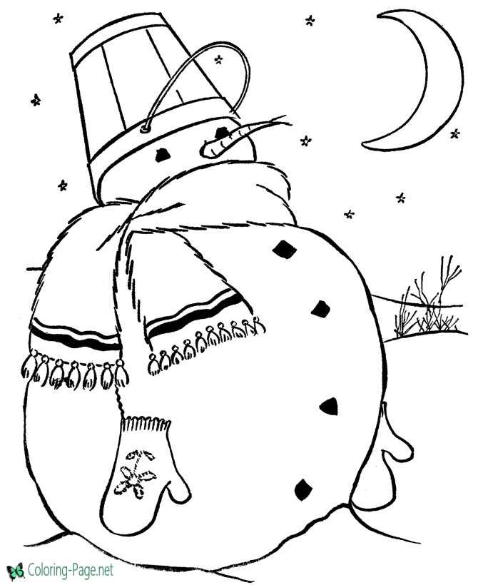 Snowman coloring pages