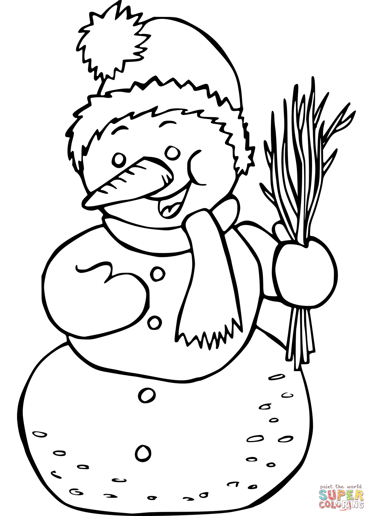 Snowman coloring page free printable coloring pages