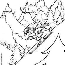 Boy skiing coloring pages