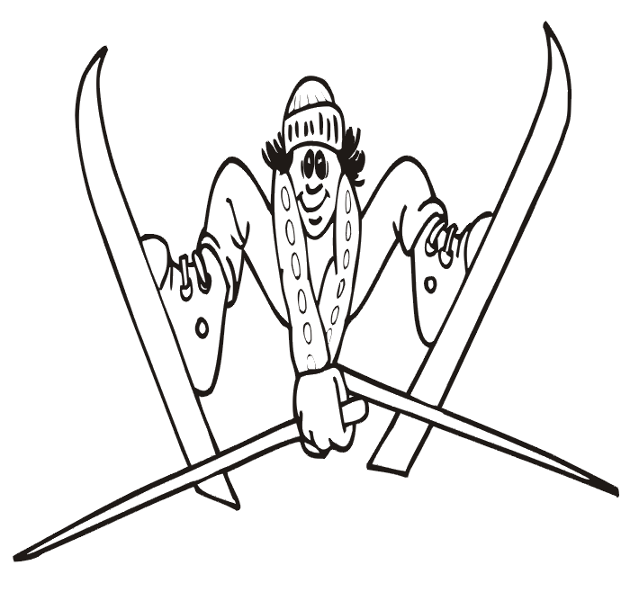 Winter olympics coloring page freestyle skiing trick