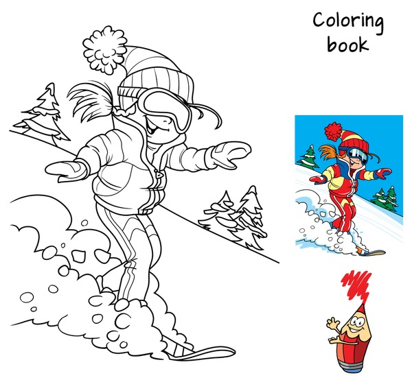 Hundred coloring page ski royalty