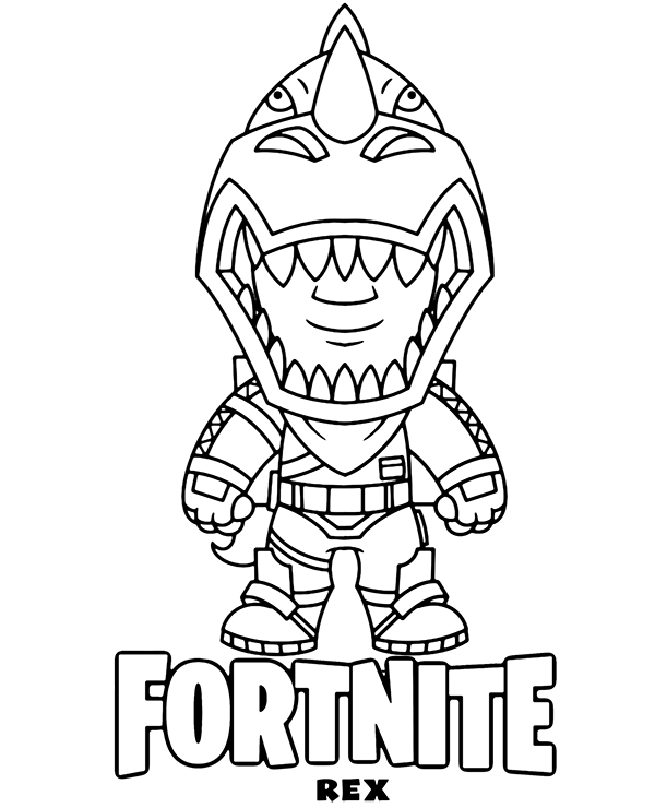 Free rex skin battle royale coloring page fortnite