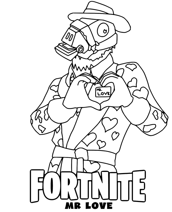 Mr love skin coloring page fortnite