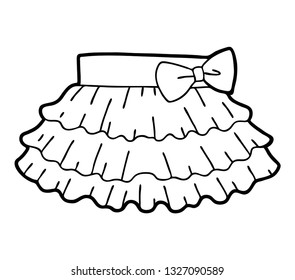 Coloring book children ruffled skirt stock vector royalty free