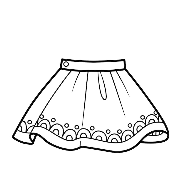 Premium vector lush skirt outline for coloring on a white background
