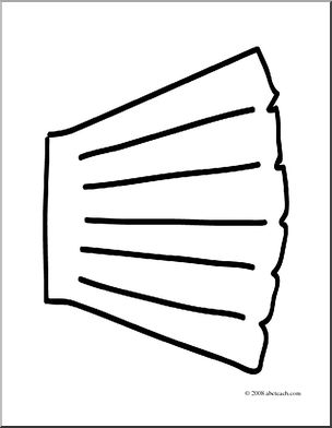 Clip art basic words skirt coloring page i