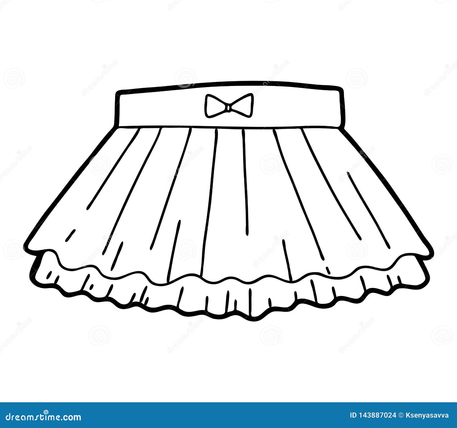 Coloring book ruffled skirt stock vector
