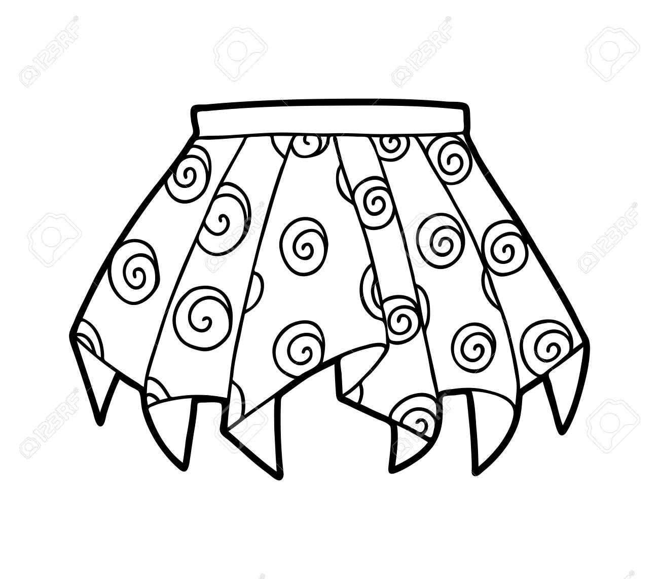 Coloring book for children skirt royalty free svg cliparts vectors and stock illustration image