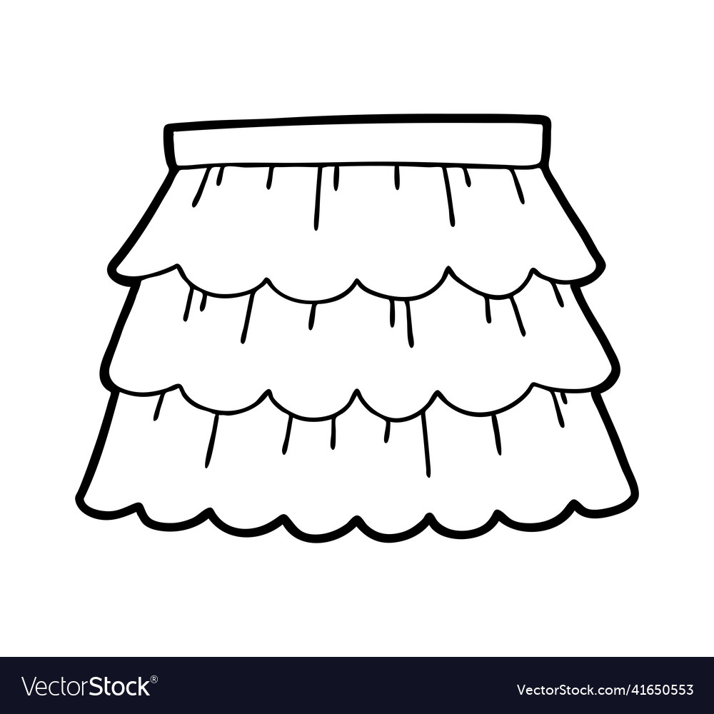 Coloring book ruffled skirt royalty free vector image