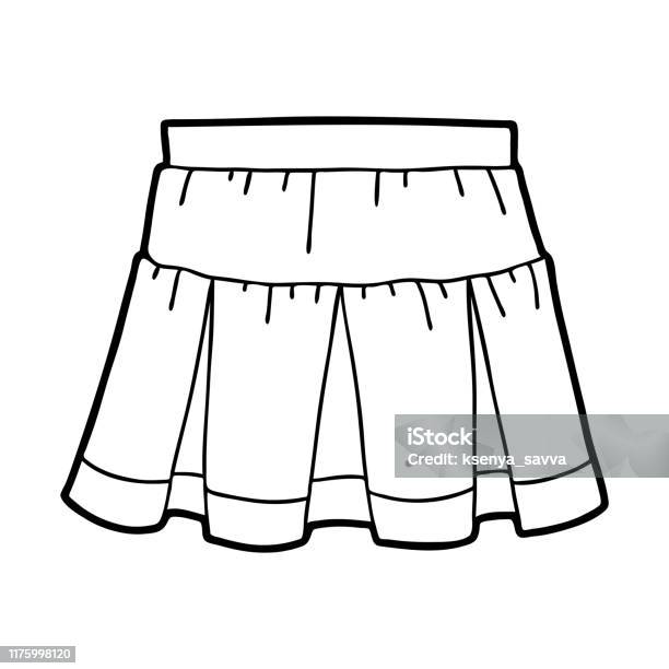 Coloring book skirt stock illustration