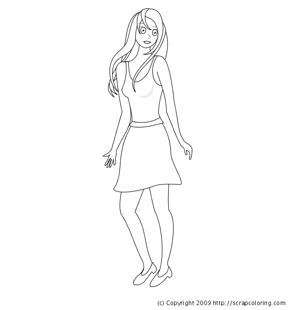 Woman in skirt and sleeve