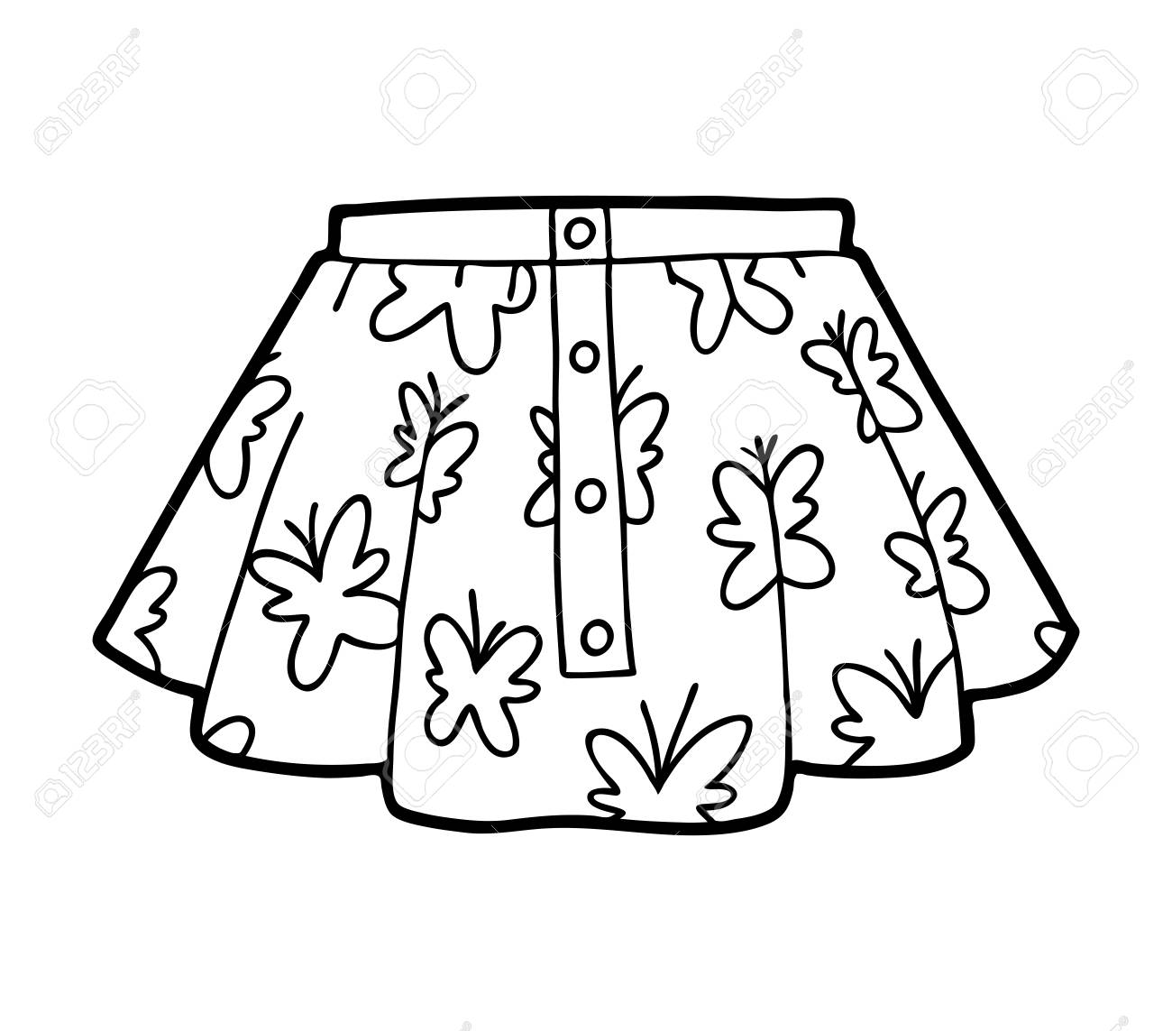 Coloring book for children skirt royalty free svg cliparts vectors and stock illustration image