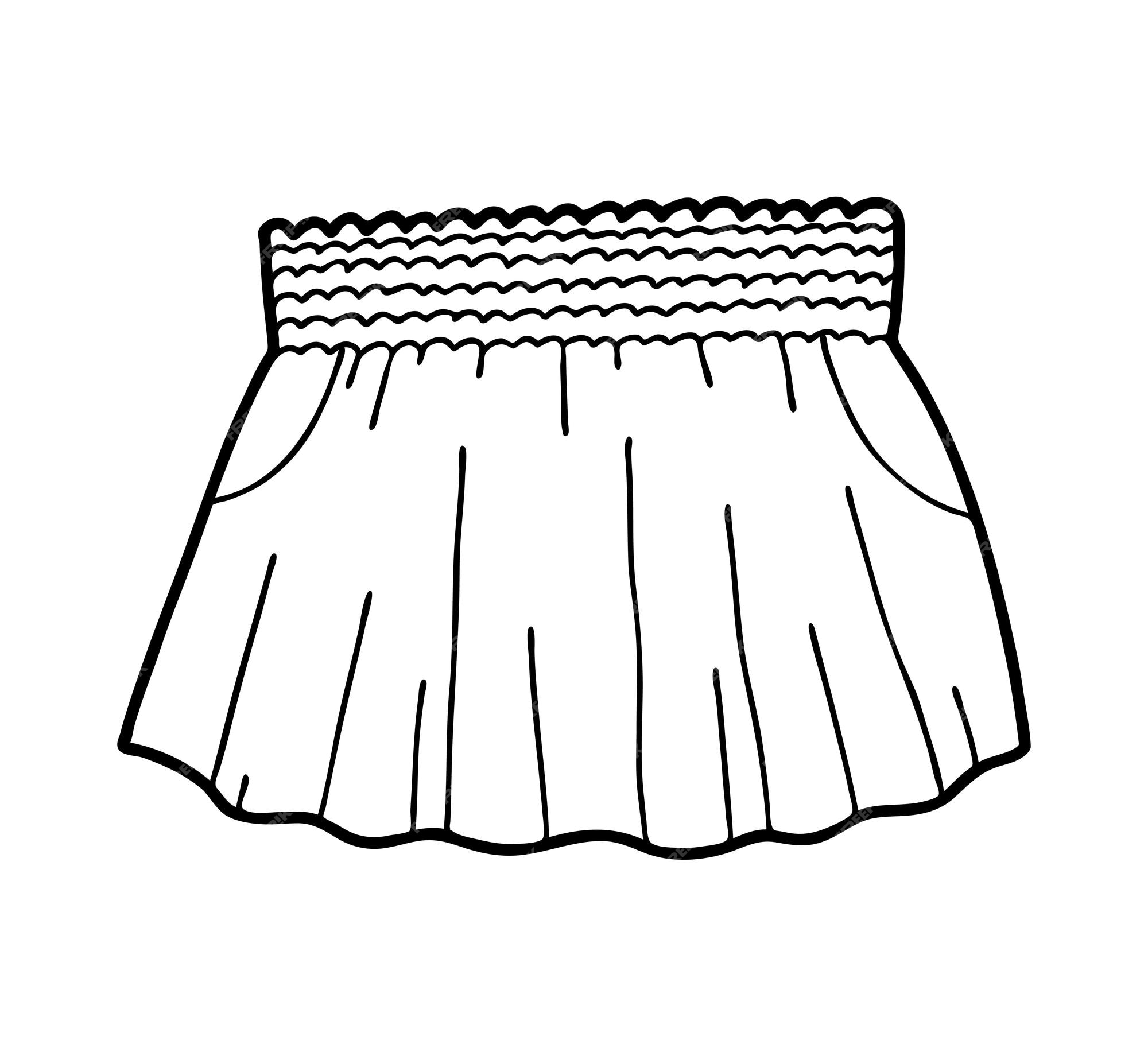 Premium vector coloring book for children skirt