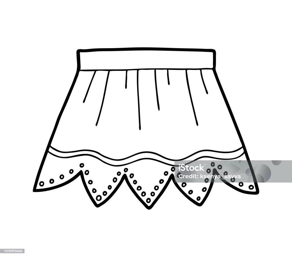 Coloring book skirt stock illustration