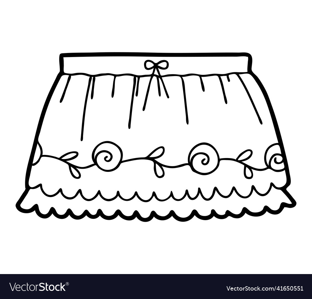 Coloring book ruffled skirt royalty free vector image