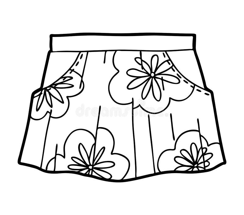 Coloring book skirt stock vector illustration of colorless
